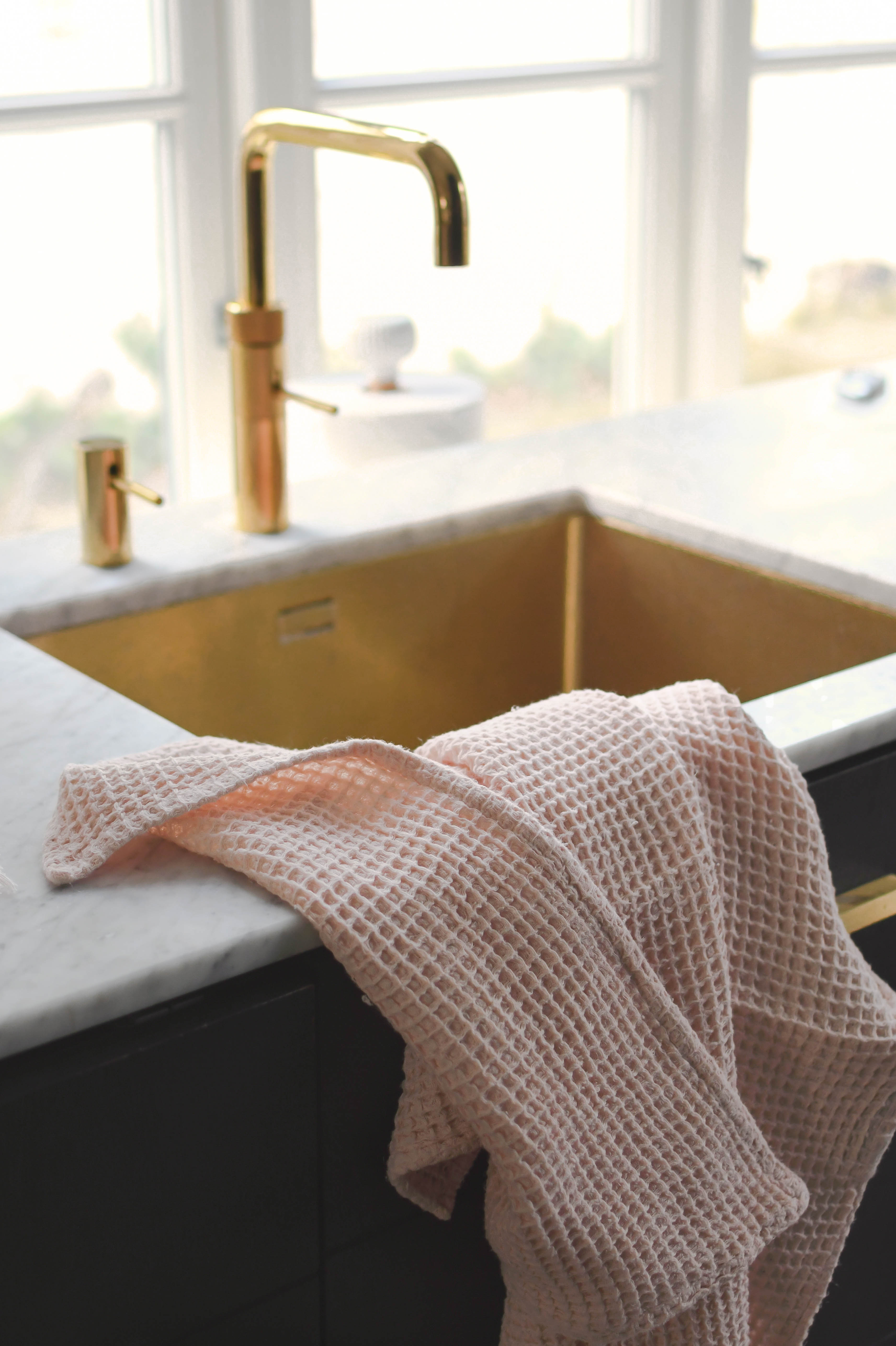 Waffle viskestykke, nude - 50x70 cm.